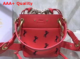 Chloe Mini Roy Bucket Bag in Earth Red Smooth Calfskin with Little Horses Embroidery Replica