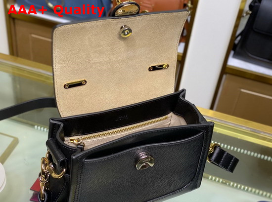Chloe Mini Tess Day Bag in Grained and Shiny Calfskin Black Replica