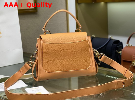 Chloe Mini Tess Day Bag in Grained and Shiny Calfskin Light Brown Replica