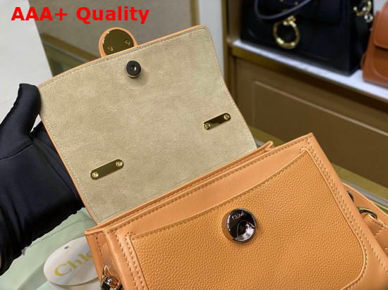 Chloe Mini Tess Day Bag in Grained and Shiny Calfskin Light Brown Replica