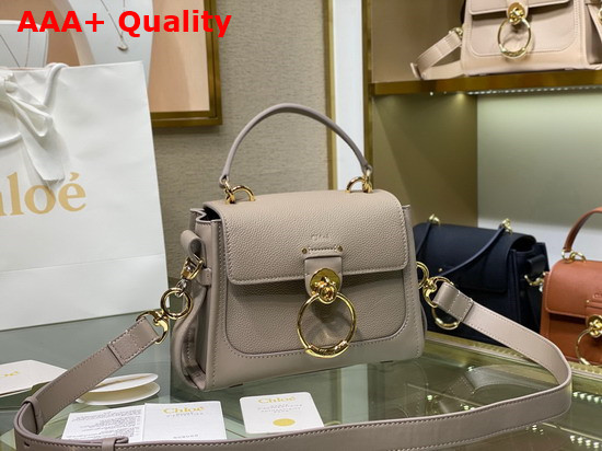 Chloe Mini Tess Day Bag in Grained and Shiny Calfskin Motty Gray Replica