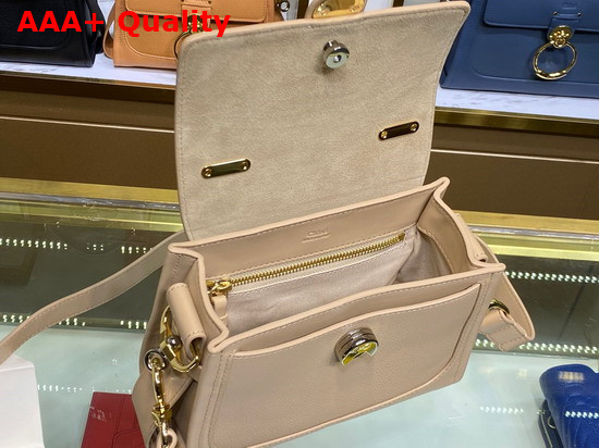 Chloe Mini Tess Day Bag in Grained and Shiny Calfskin Sweet Beige Replica