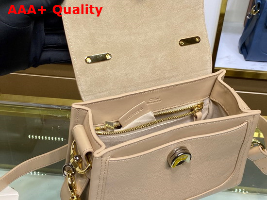 Chloe Mini Tess Day Bag in Grained and Shiny Calfskin Sweet Beige Replica