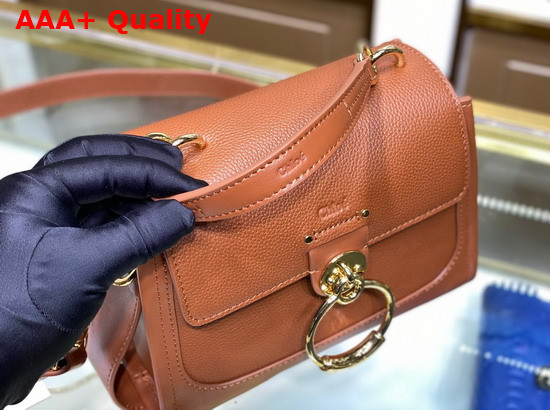 Chloe Mini Tess Day Bag in Grained and Shiny Calfskin Tan Replica