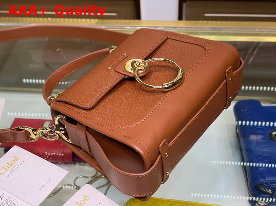 Chloe Mini Tess Day Bag in Grained and Shiny Calfskin Tan Replica