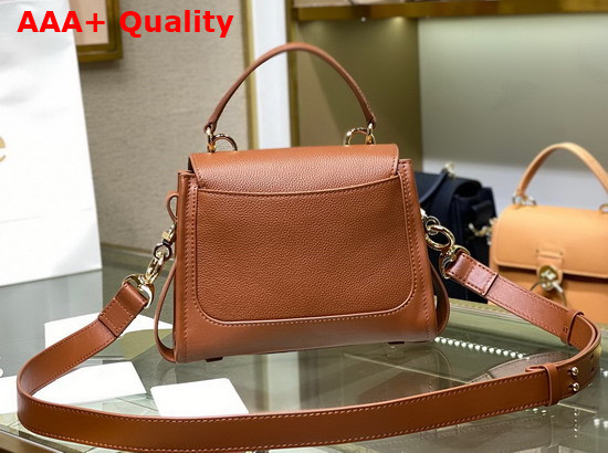 Chloe Mini Tess Day Bag in Grained and Shiny Calfskin Tan Replica
