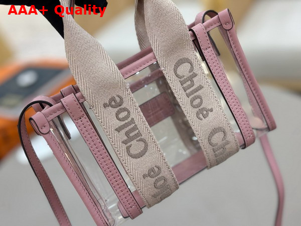 Chloe Mini Woody Tote Bag in Jelly and Leather Blushy Beige Replica