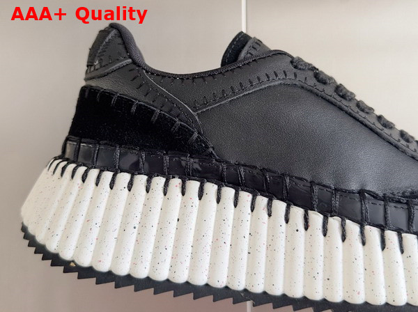 Chloe Nama Sneaker in Black Cowhide and Suede Cowhide Replica