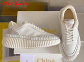 Chloe Nama Sneaker in Brilliant White Cowhide and Suede Cowhide Replica