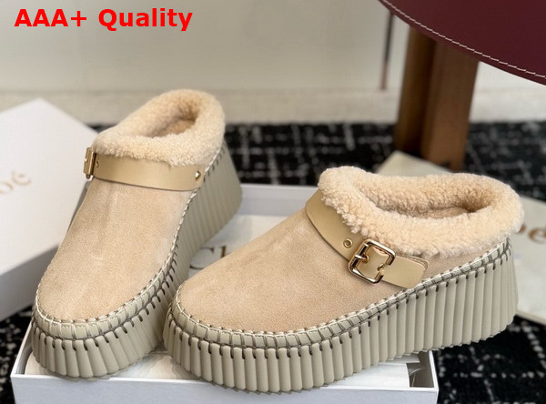 Chloe Nama Wedge Mule in Desertic Brown Replica
