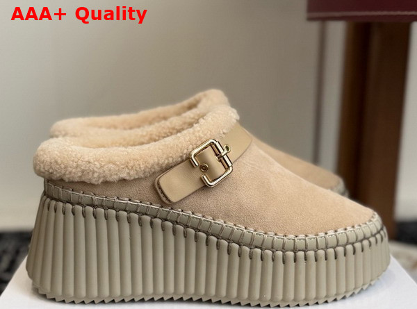 Chloe Nama Wedge Mule in Desertic Brown Replica