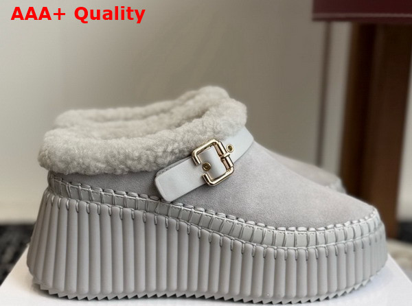 Chloe Nama Wedge Mule in Grey Replica