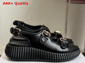 Chloe Nama Wedge Sandal Black Cowhide Leather Replica