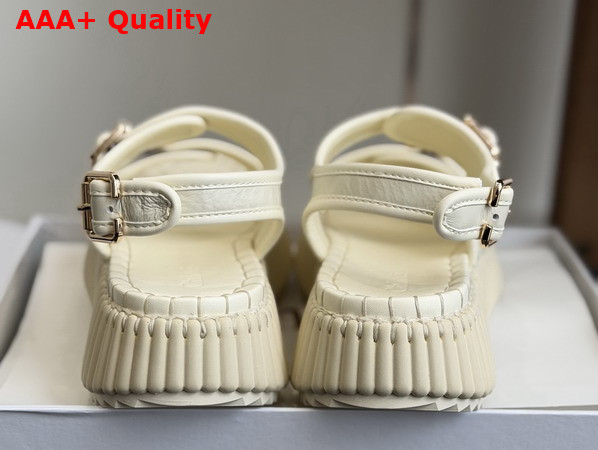 Chloe Nama Wedge Sandal Eggshell Cowhide Leather Replica