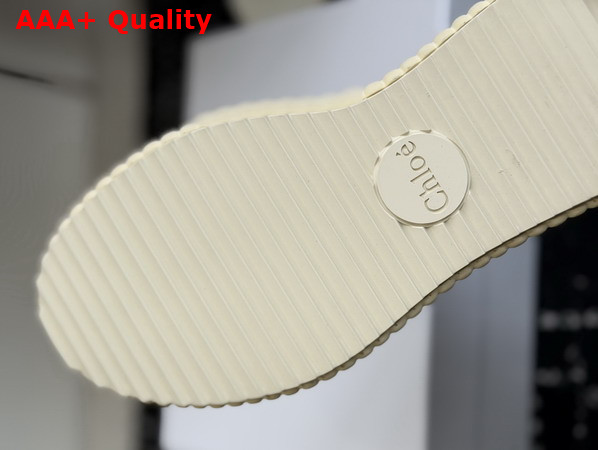 Chloe Nama Wedge Sandal Eggshell Cowhide Leather Replica