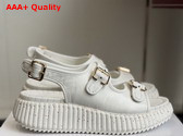 Chloe Nama Wedge Sandal White Cowhide Leather Replica