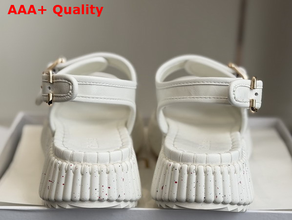 Chloe Nama Wedge Sandal White Cowhide Leather Replica