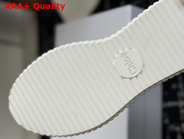 Chloe Nama Wedge Sandal White Cowhide Leather Replica