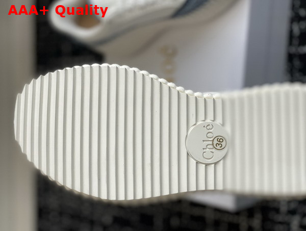 Chloe Nama Wedge Sneaker in Ashes Blue Cowhide Replica