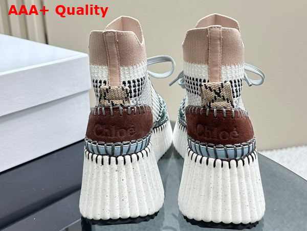 Chloe Nama Wedge Sneaker in Light Blue Lower Impact Mesh Replica