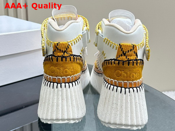 Chloe Nama Wedge Sneaker in Light Brown Lower Impact Mesh Replica
