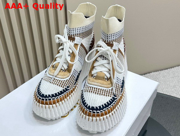 Chloe Nama Wedge Sneaker in Red Sand Lower Impact Mesh Replica