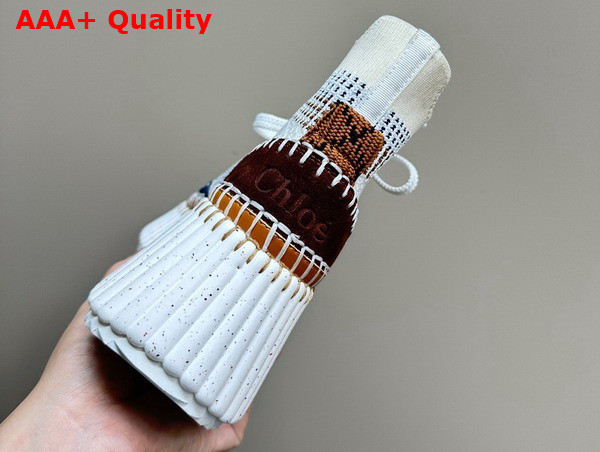 Chloe Nama Wedge Sneaker in Red Sand Lower Impact Mesh Replica