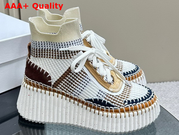 Chloe Nama Wedge Sneaker in Red Sand Lower Impact Mesh Replica