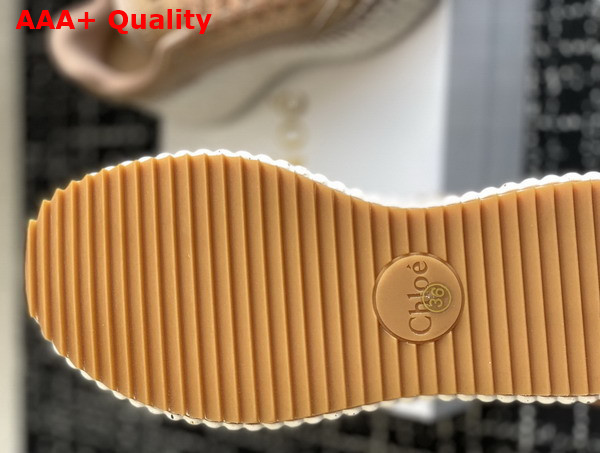 Chloe Nama Wedge Sneaker in Tan Rose Suede Cowhide Replica