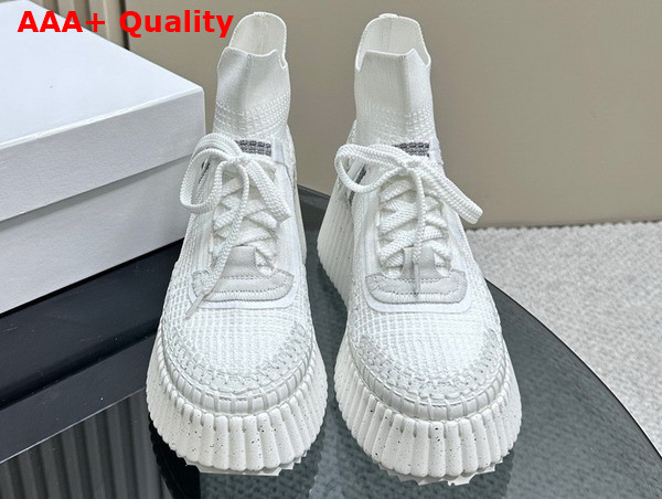 Chloe Nama Wedge Sneaker in White Lower Impact Mesh Replica