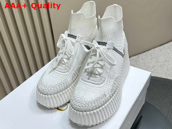 Chloe Nama Wedge Sneaker in White Lower Impact Mesh Replica