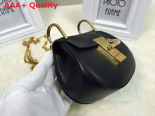 Chloe Nano Drew Bag In Black Grained Calfskin Replica