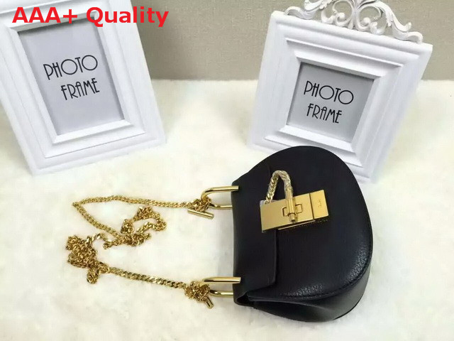 Chloe Nano Drew Bag In Black Grained Calfskin Replica