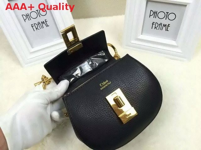 Chloe Nano Drew Bag In Black Grained Calfskin Replica