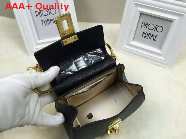 Chloe Nano Drew Bag In Black Grained Calfskin Replica