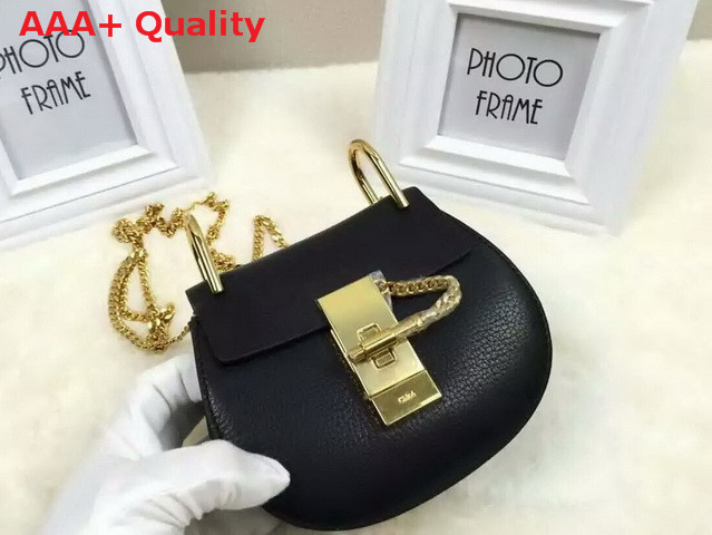 Chloe Nano Drew Bag In Black Grained Calfskin Replica