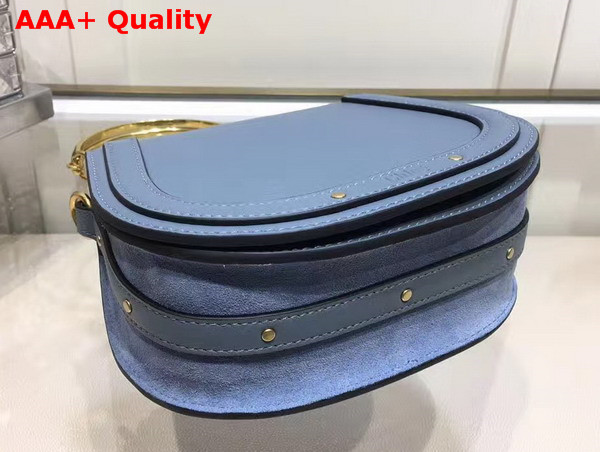 Chloe Nile Bracelet Bag in Cloudy Blue Smooth and Suede Calfskin Replica