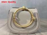 Chloe Nile Bracelet Bag in Light Grey Smooth and Suede Calfskin Replica