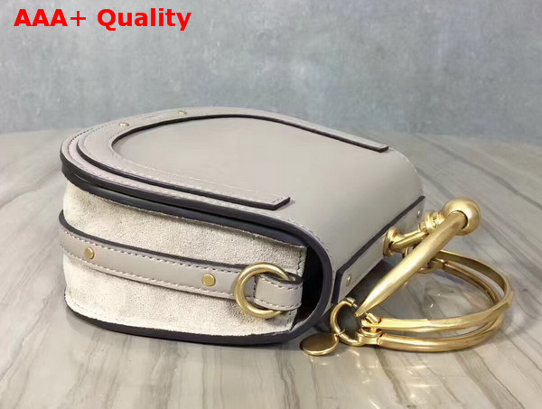 Chloe Nile Bracelet Bag in Light Grey Smooth and Suede Calfskin Replica