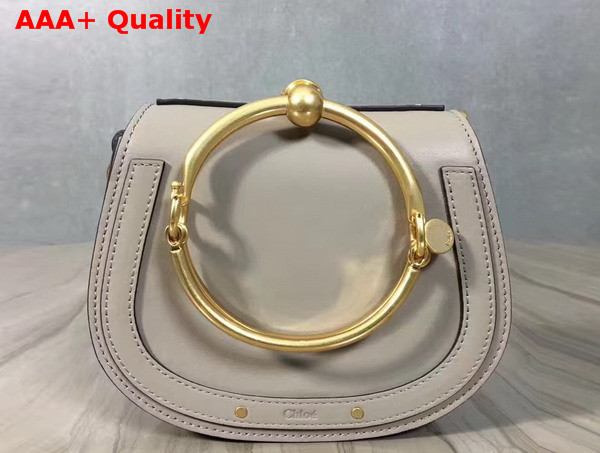Chloe Nile Bracelet Bag in Light Grey Smooth and Suede Calfskin Replica