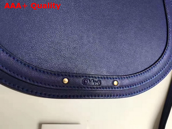 Chloe Nile Bracelet Bag in Navy Blue Smooth and Suede Calfskin Replica