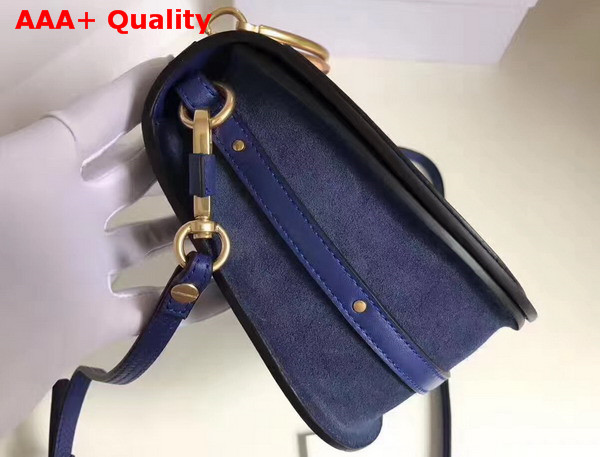 Chloe Nile Bracelet Bag in Navy Blue Smooth and Suede Calfskin Replica