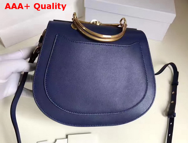 Chloe Nile Bracelet Bag in Navy Blue Smooth and Suede Calfskin Replica
