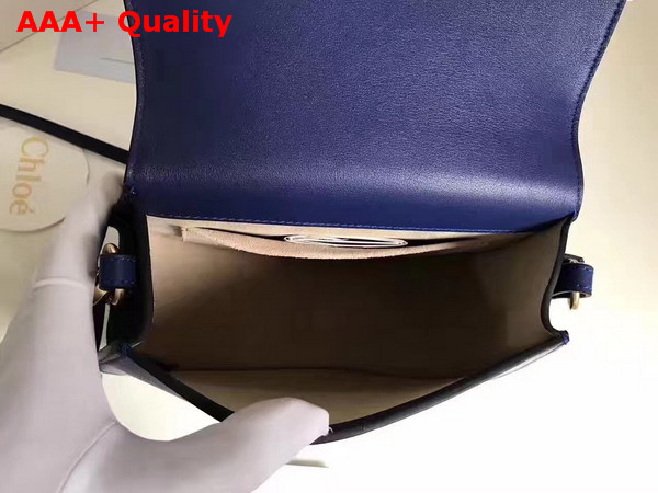 Chloe Nile Bracelet Bag in Navy Blue Smooth and Suede Calfskin Replica