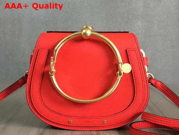 Chloe Nile Bracelet Bag in Red Smooth and Suede Calfskin Replica