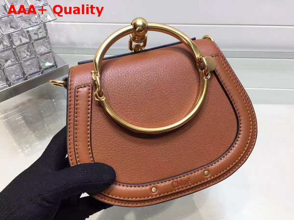 Chloe Nile Bracelet Bag in Smooth and Suede Calfskin Caramel Replica