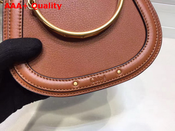 Chloe Nile Bracelet Bag in Smooth and Suede Calfskin Caramel Replica