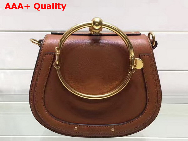 Chloe Nile Bracelet Bag in Smooth and Suede Calfskin Caramel Replica
