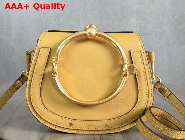 Chloe Nile Bracelet Bag in Yellow Smooth and Suede Calfskin Replica