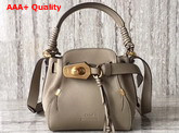 Chloe Owen Small Bucket Bag Motty Grey Smooth and Suede Calfskin Replica